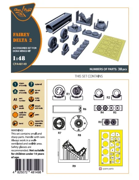 [NO_DESC] Fairey Delta 2 accessories set for Dora Wings, 1/48 - Cle...