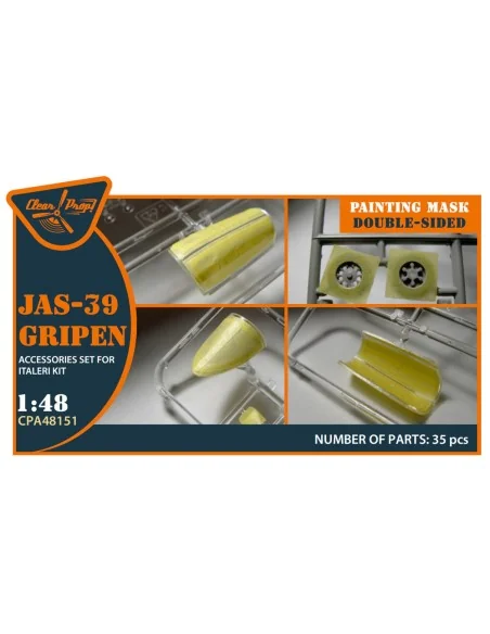 JAS 39 Gripen double-sided painting mask for Italeri, 1/48 - Clear ...