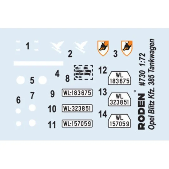 Opel Blitz Kfz.385 Tankwagen, 1/72 - Roden 730 Opel Blitz Kfz.385 Tankwagen, 1/72 - Roden 730