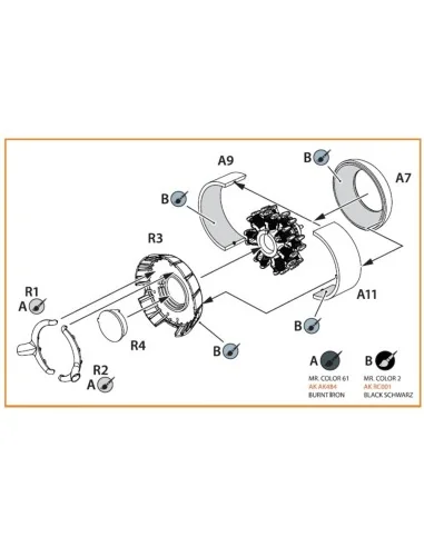 Ki-51 Sonia (all versions) resin exhaust & cooling gills for CP kit...