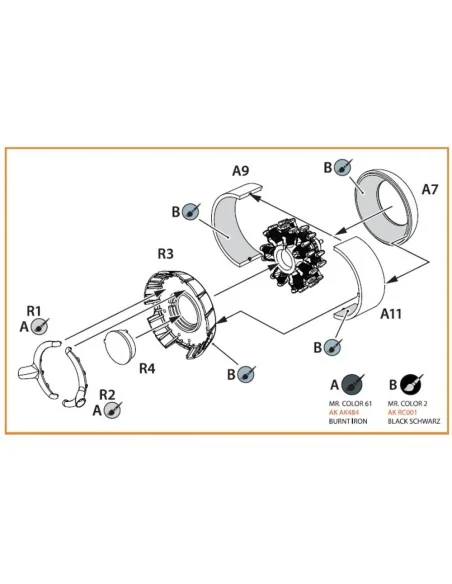 Ki-51 Sonia (all versions) resin exhaust & cooling gills for CP kit...