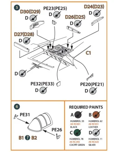 Gloster E28/39 Pioneer PE parts interior for CP kits CP72001/CP7200...