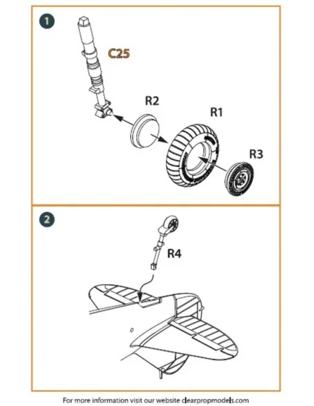 La-5 (early version) wheel set for CP kit CP72014, 1/72 - Clear Pro...