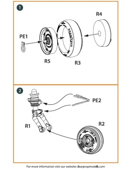 UH-2 A/B SEASPRITE (all versions) wheel set for CP kits CP72002/CP7...