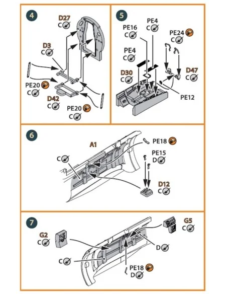 A5M Claude (all versions) PE parts for CP kits CP720016/CP72008/CP7...