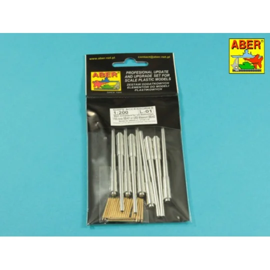 Main Armament for US battleship Iova or Missouri 406mm x9, 127mm x2...