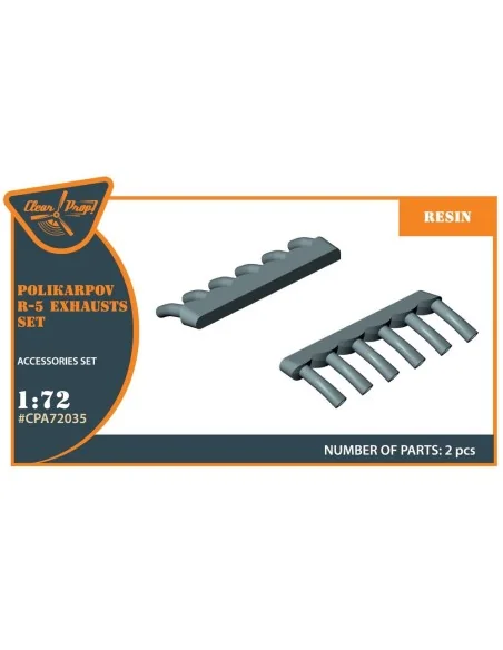 Polikarpov R-5 resin exhausts for AMG kits, 1/72 - Clear Prop Acces...