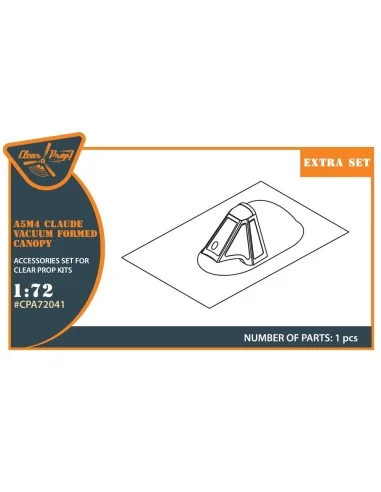 A5M4 Claude vacuum formed canopy for CP kit CP72010, 1/72 - Clear P...