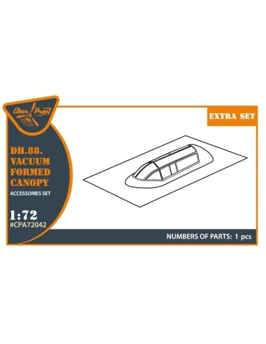DH.88 Comet vacuum formed canopy for CP kits, 1/72 - Clear Prop Acc...