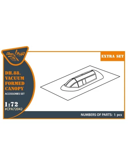[NO_DESC] DH.88 Comet vacuum formed canopy for CP kits, 1/72 - Clea...