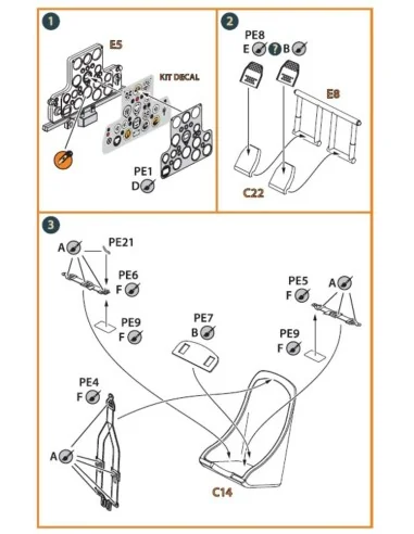 Hawk H-75 M/N/O PE parts for CP kits CP72021/CP72022/CP72029, 1/72 ...