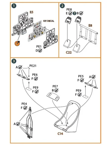 Hawk H-75 M/N/O PE parts for CP kits CP72021/CP72022/CP72029, 1/72 ...