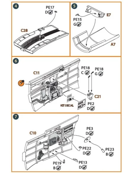 Hawk H-75 M/N/O PE parts for CP kits CP72021/CP72022/CP72029, 1/72 ...