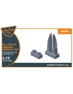 OV-1 A/B/C/D Mohawk exhaust set for CP kit, 1/72 - Clear Prop Acces...