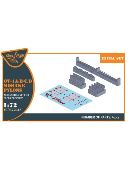 OV-1 A/B/C/D Mohawk pylons for CP kit, 1/72 - Clear Prop Accessorie...