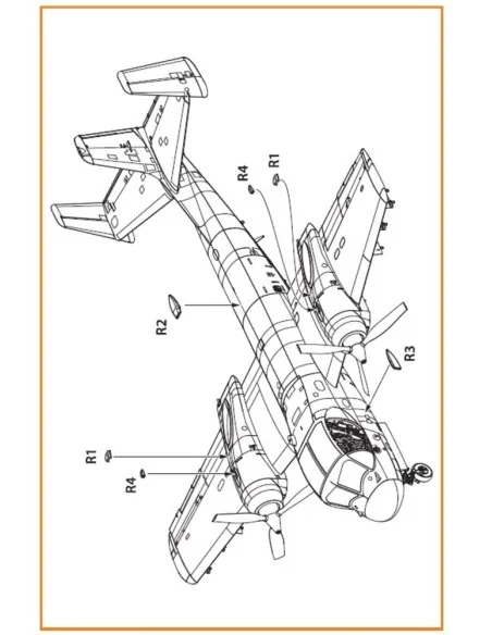 OV-1 A/B/C/D Mohawk air intakes for CP kit, 1/72 - Clear Prop Acces...