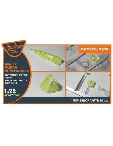 M6A1-K Nanzan painting mask for Tamiya kit 60738, 1/72 - Clear Prop...