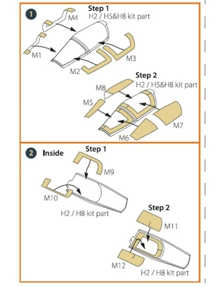 Mirage 2000C painting mask for Modelsvit kit 72073, 1/72 - Clear Pr...