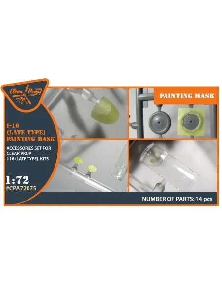 I-16 (late version) painting mask for CP kit, 1/72 - Clear Prop Acc...