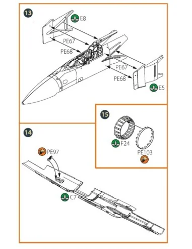 MiG-23ML, MLD, P, MLAE PE set for CP kits, 1/72 - Clear Prop Access...