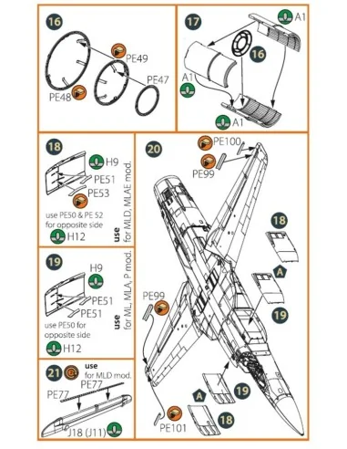 [NO_DESC] MiG-23ML, MLD, P, MLAE PE set for CP kits, 1/72 - Clear P...