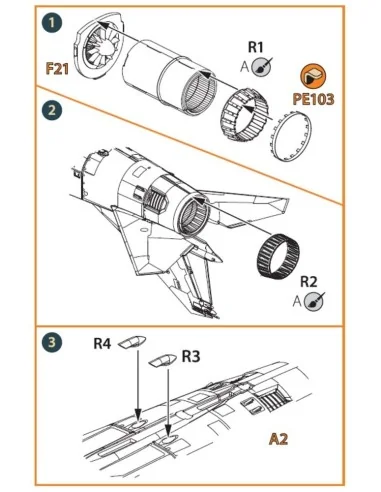 MiG-23ML, MLD, P, MLAE Exhaust and air scoops for CP kits, 1/72 - C...