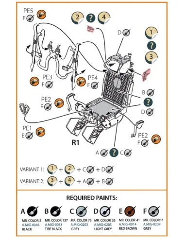 KM-1M Ejection seat for CP kits and other, 1/72 - Clear Prop Access...