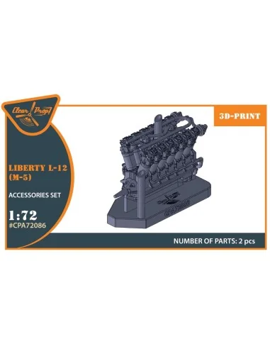 Liberty L-12 engine set 3D print, 1/72 - Clear Prop Accessories CPA...