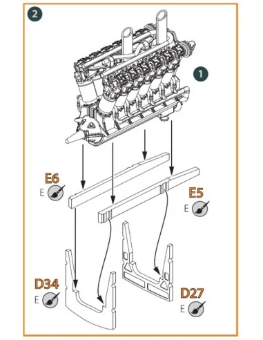 Liberty L-12 engine set 3D print, 1/72 - Clear Prop Accessories CPA...