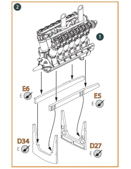 Liberty L-12 engine set 3D print, 1/72 - Clear Prop Accessories CPA...