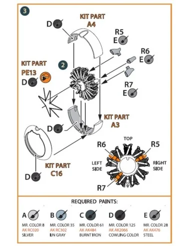 A5M Claude (all versions) resin engine set for CP kits CP72006/CP72...