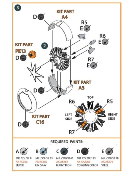 A5M Claude (all versions) resin engine set for CP kits CP72006/CP72...