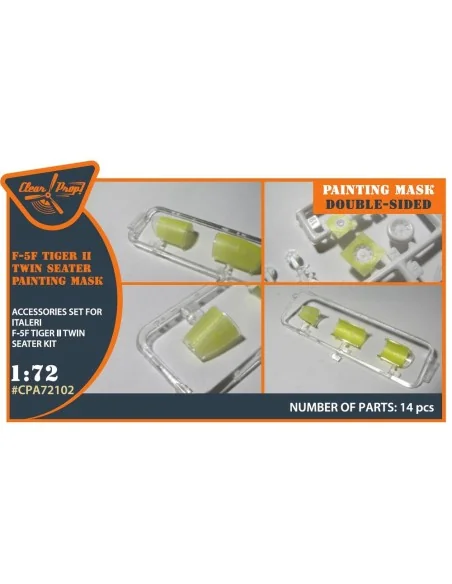F-5F Tiger II painting mask for Italeri kits, 1/72 - Clear Prop Acc...