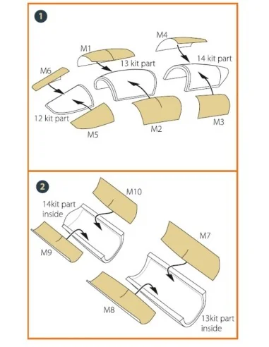 F-5F Tiger II painting mask for Italeri kits, 1/72 - Clear Prop Acc...