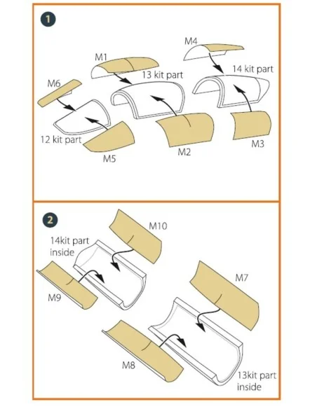 F-5F Tiger II painting mask for Italeri kits, 1/72 - Clear Prop Acc...