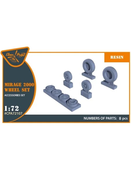 Mirage-2000 wheel set for Modelsvit, Dream Model kits, 1/72 - Clear...