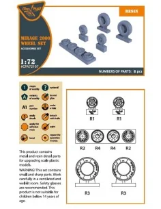 Mirage-2000 wheel set for Modelsvit, Dream Model kits, 1/72 - Clear... 2