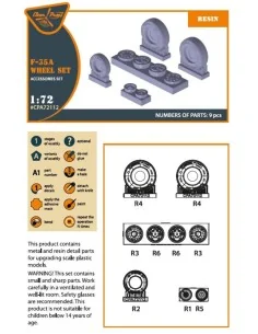 F-35A wheel set, 1/72 - Clear Prop Accessories CPA72112 2