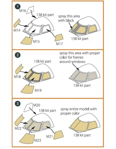 EMB-145 painting mask for A-model kits, 1/72 - Clear Prop Accessori...