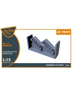 Me-410 B-1/U2/U4/R4 exhausts for Finemolds kits, 1/72 - Clear Prop ...