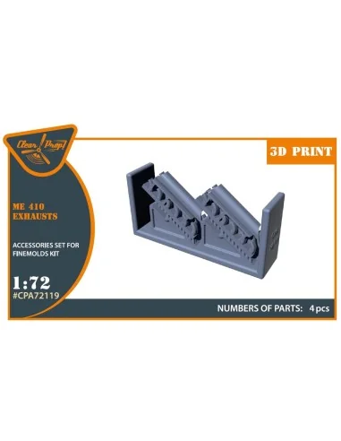 Me-410 B-1/U2/U4/R4 exhausts for Finemolds kits, 1/72 - Clear Prop ...