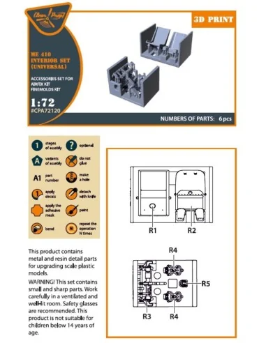 [NO_DESC] Me-410 B-1/U2/U4/R4 interior for Airfix, Finemolds kits, ...