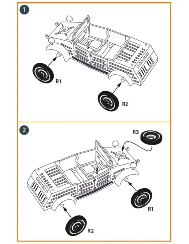 Kubelwagen type 82 Wheel set, 1/72 - Clear Prop Accessories CPA72124