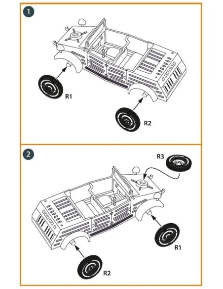 Kubelwagen type 82 Wheel set, 1/72 - Clear Prop Accessories CPA72124