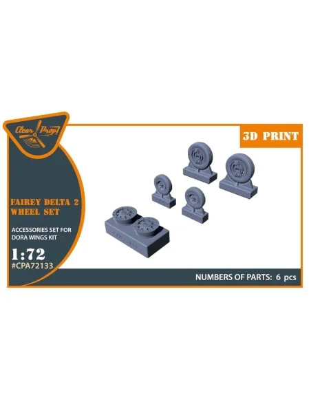 Fairey Delta 2 wheel set for Dora Wings kit, 1/72 - Clear Prop Acce...