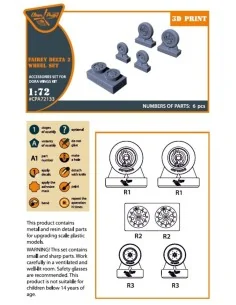 Fairey Delta 2 wheel set for Dora Wings kit, 1/72 - Clear Prop Acce... 2