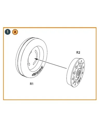 Fairey Delta 2 wheel set for Dora Wings kit, 1/72 - Clear Prop Acce...