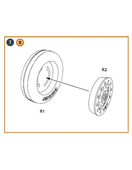Fairey Delta 2 wheel set for Dora Wings kit, 1/72 - Clear Prop Acce...