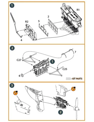 [NO_DESC] DH.88 Comet engine set 3D print, 1/72 - Clear Prop Access...