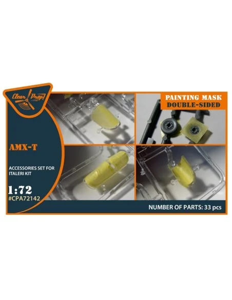 AMX-T double-sided painting mask for Italeri kits, 1/72 - Clear Pro...